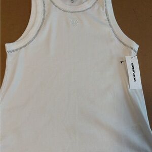 DKNY White Ribbed Top